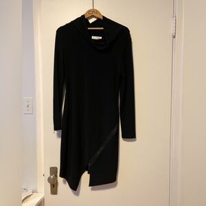 Joseph Ribkoff Black Long Sleeve Dress with Zipper Detail